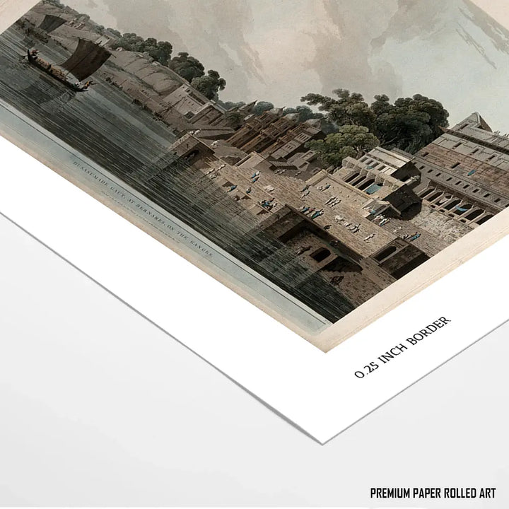 The Man Mandir Ghat, Benares, on the Ganges by Thomas Daniell