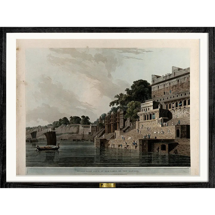 The Man Mandir Ghat, Benares, on the Ganges by Thomas Daniell