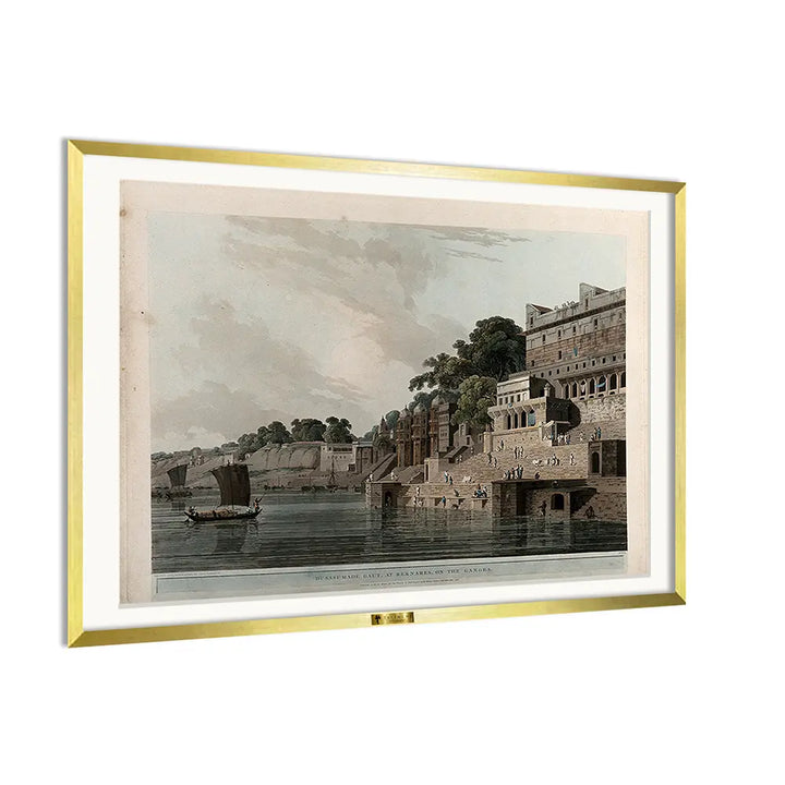 The Man Mandir Ghat, Benares, on the Ganges by Thomas Daniell