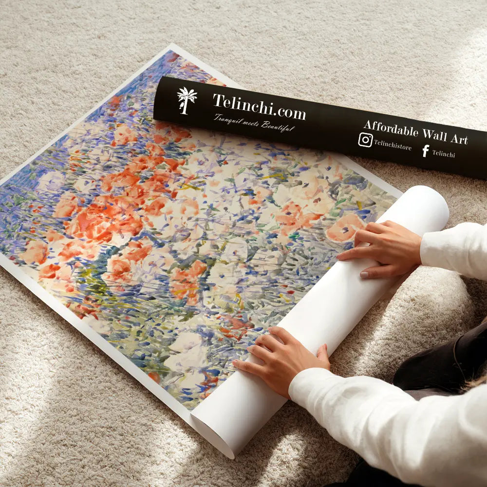 Poppies in a Field by, Claude Monet Painting