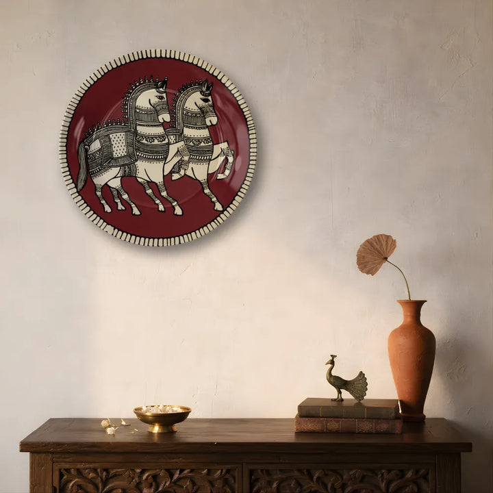 Royal Twin Horses Maroon