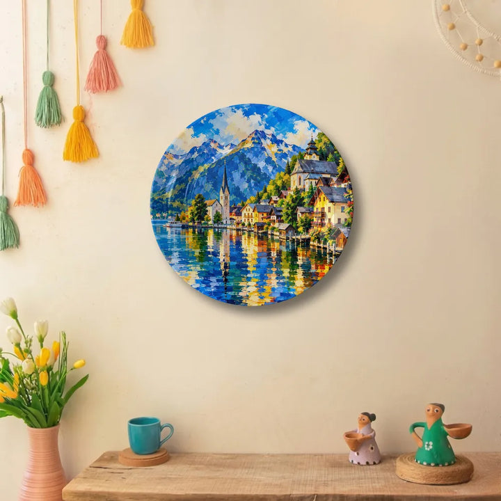 Alpine Lakeside Village Landscape