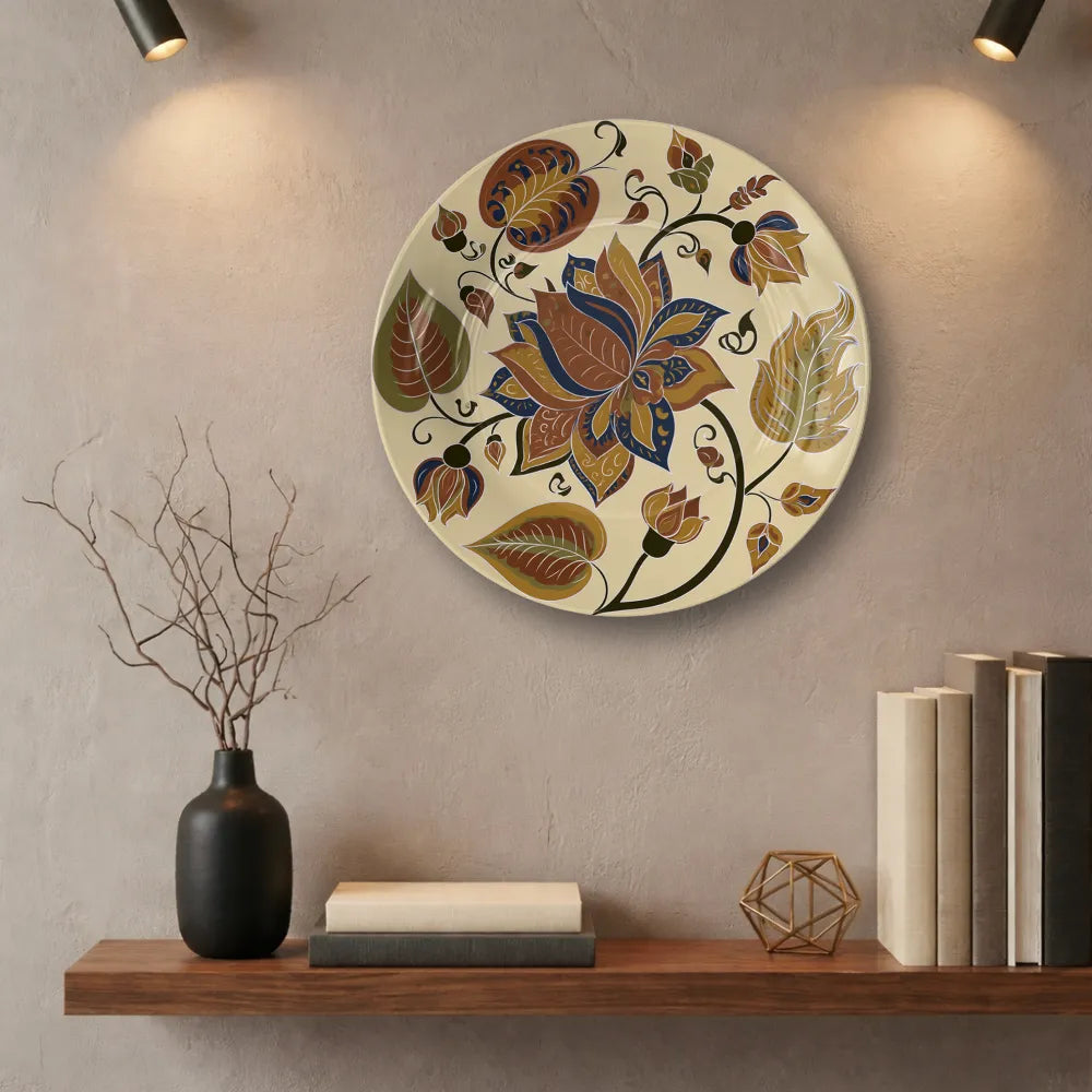 Vintage Botanical Lotus & Vines