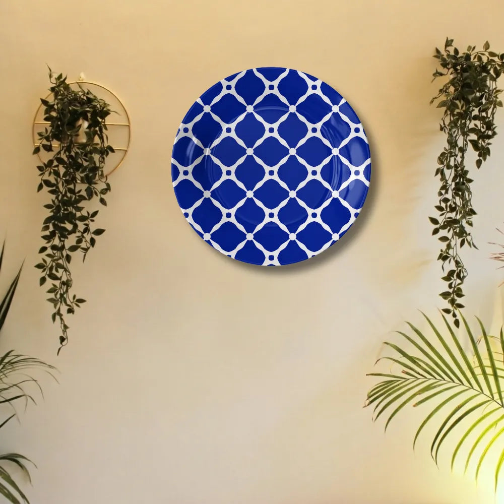 Royal Blue & White Moroccan Geometric Lattice