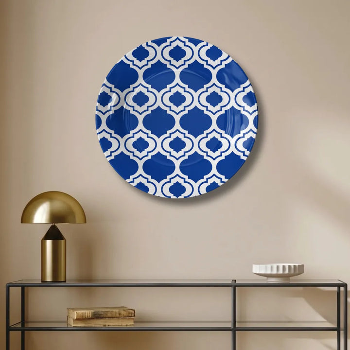 Royal Blue & White Moroccan Trellis Geometric