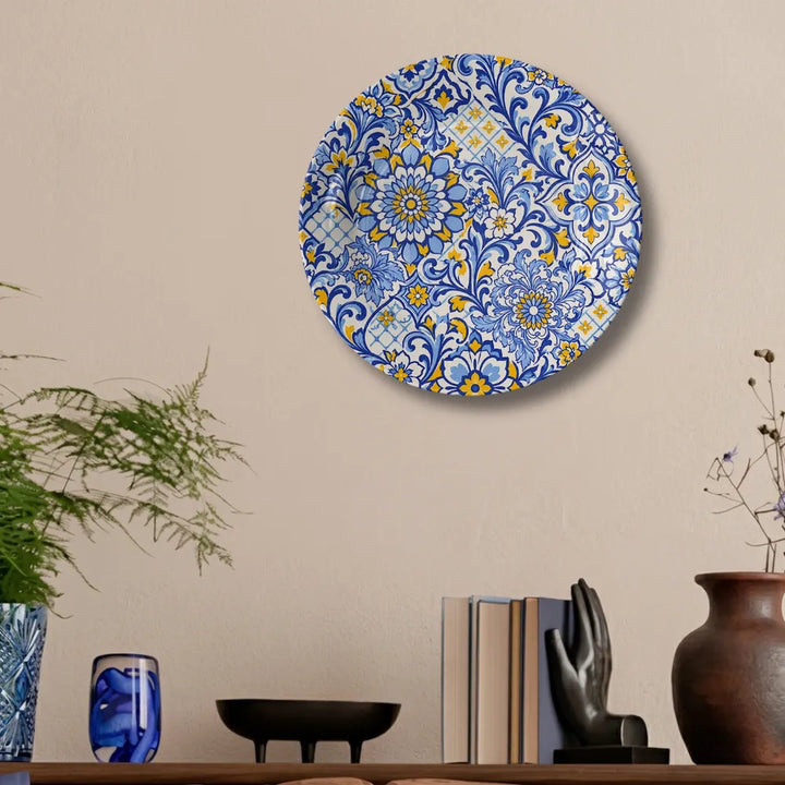 Royal Blue & Yellow Floral Blue Pottery