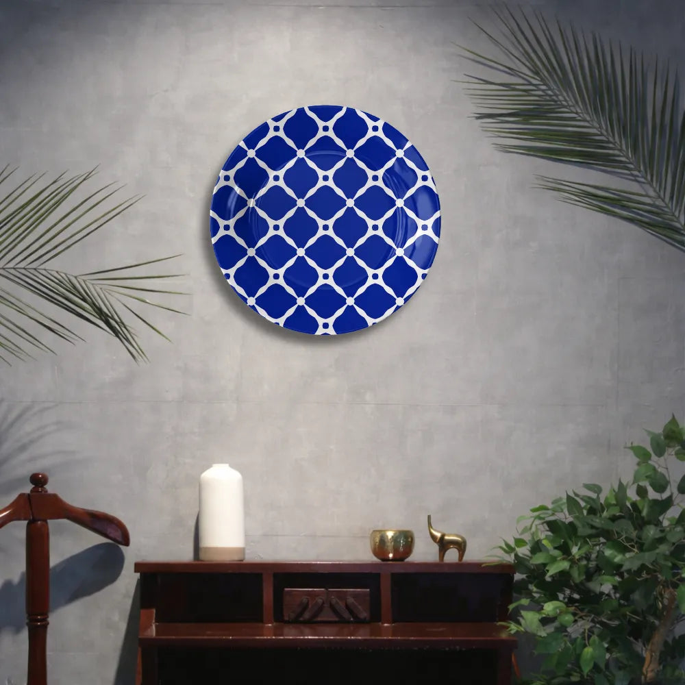 Royal Blue & White Moroccan Geometric Lattice