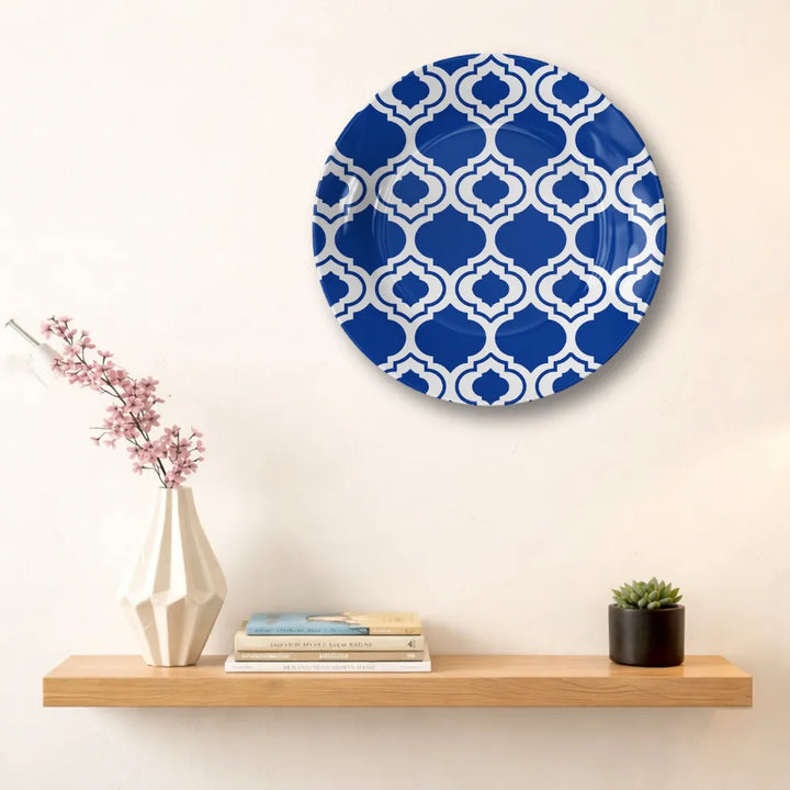 Royal Blue & White Moroccan Trellis Geometric