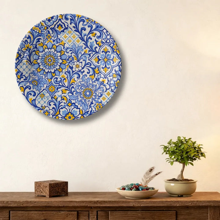 Royal Blue & Yellow Floral Blue Pottery
