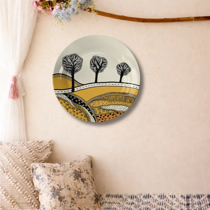 Abstract Minimalist Trees & Ochre Hills