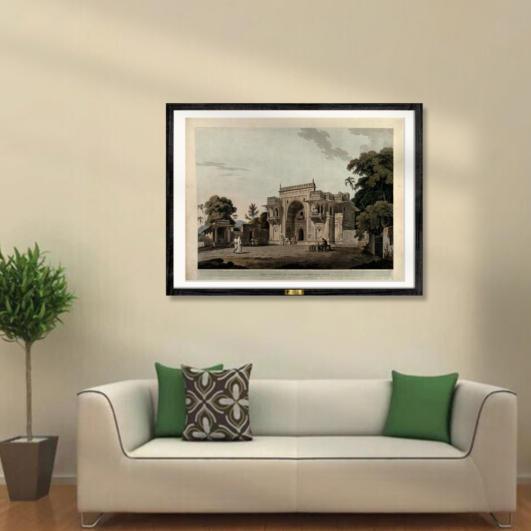 Ruins of the Magnificent Mausoleum of Akbar by the British artist Thomas Daniell