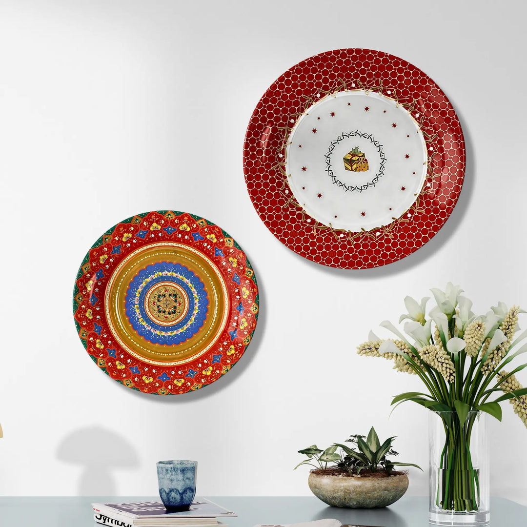 SET- OF- 2- art plates - wall decor
