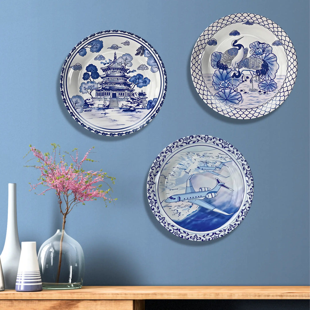 SET- OF- 3 -art plates - gallery art
