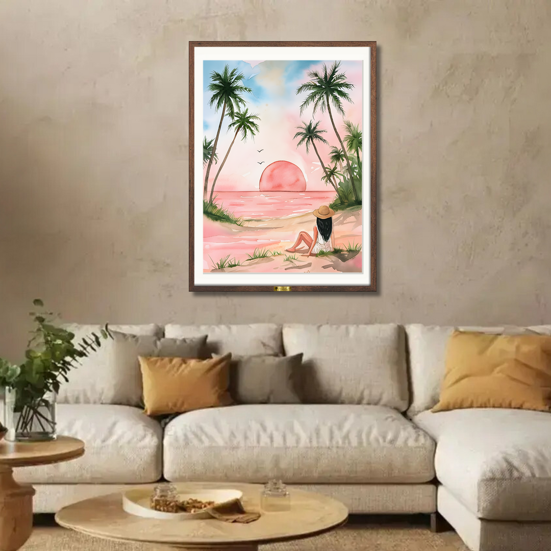 Woman Relaxing on a Tropical Beach