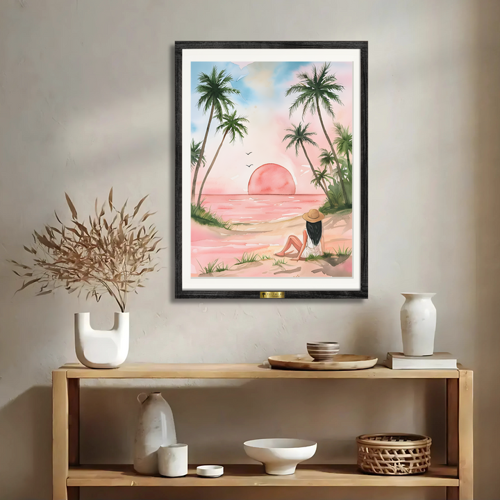 Woman Relaxing on a Tropical Beach