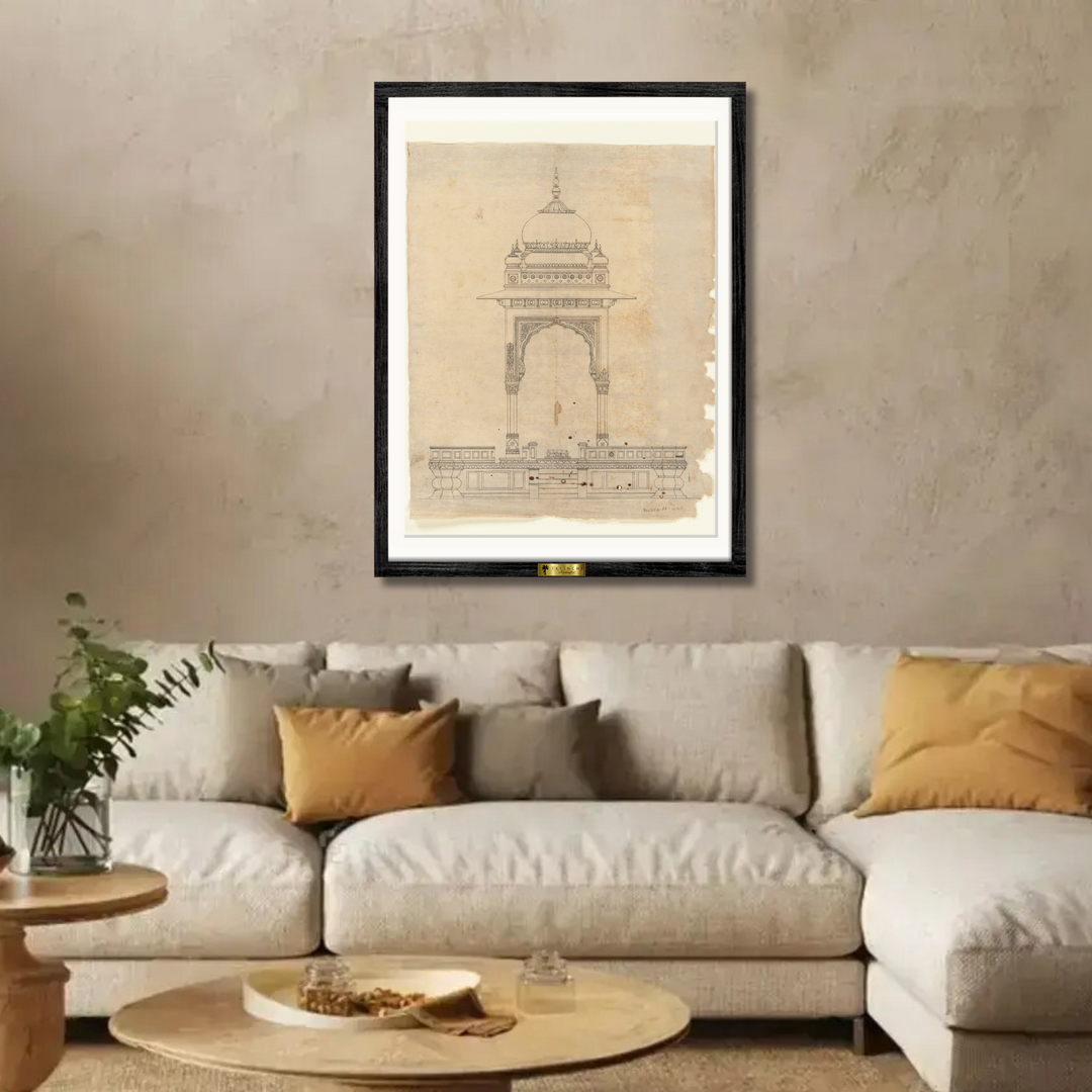 Architectural Drawing of a Domed Pavilion