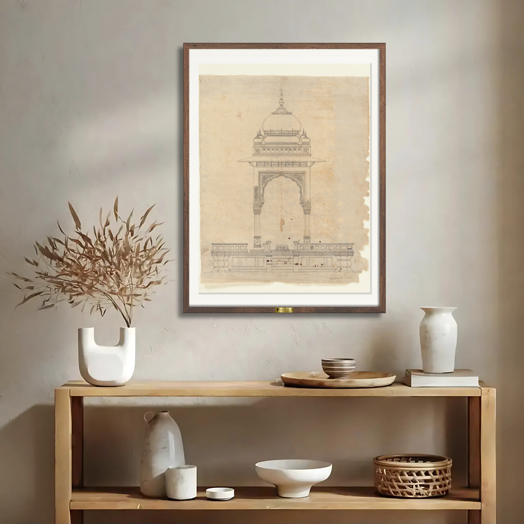 Architectural Drawing of a Domed Pavilion