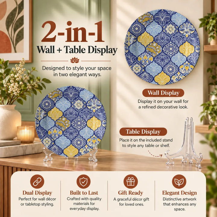 Royal Blue & Yellow Moroccan Floral Mosaic