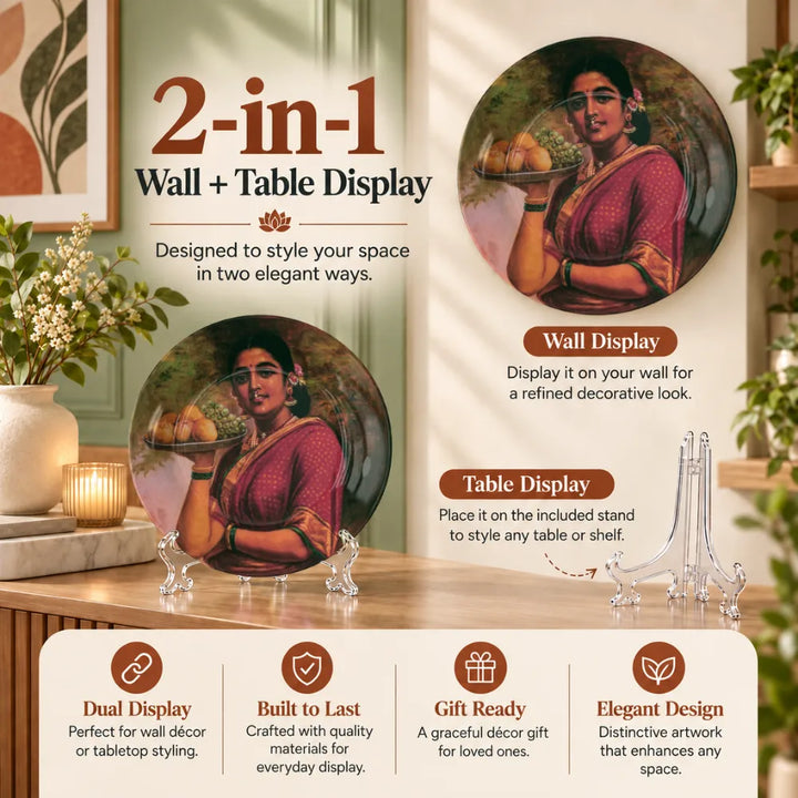 Raja Ravi Varma Inspired Lady with Fruits