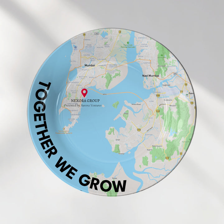 Personalized Location Pin Map Art Plate