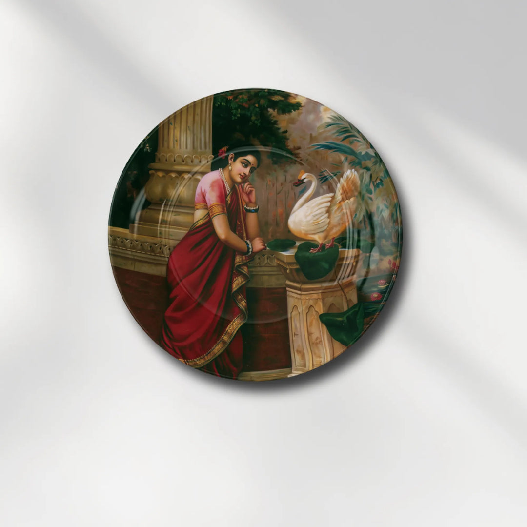 Raja Ravi Varma Inspired Lady with Swan