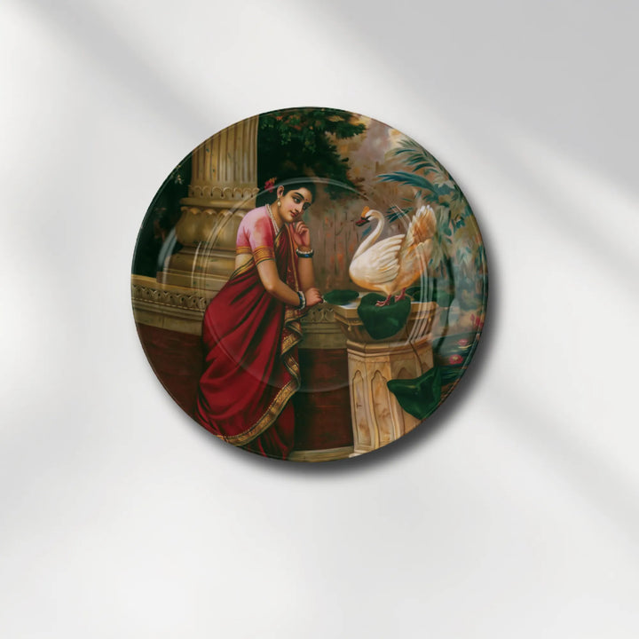 Raja Ravi Varma Inspired Lady with Swan