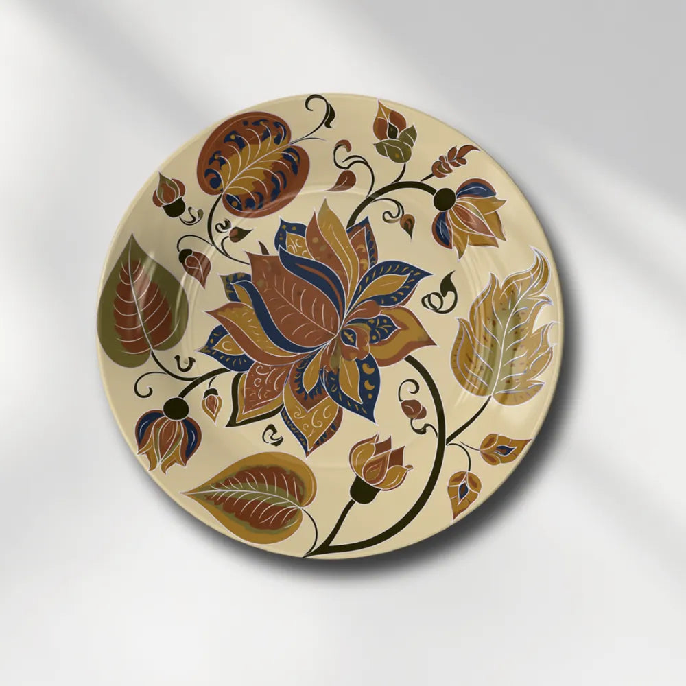 Vintage Botanical Lotus & Vines