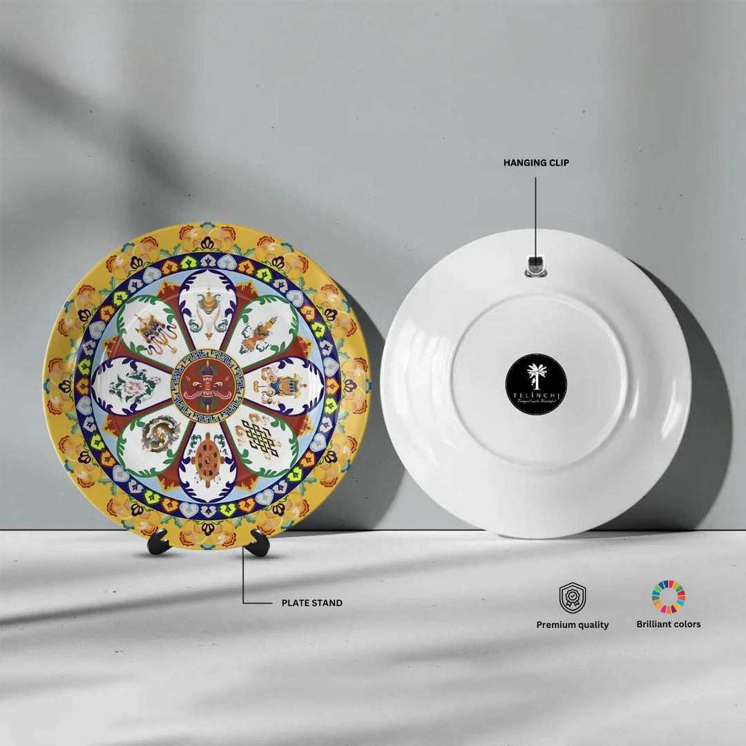Tibetan Auspicious Symbol Art Plate