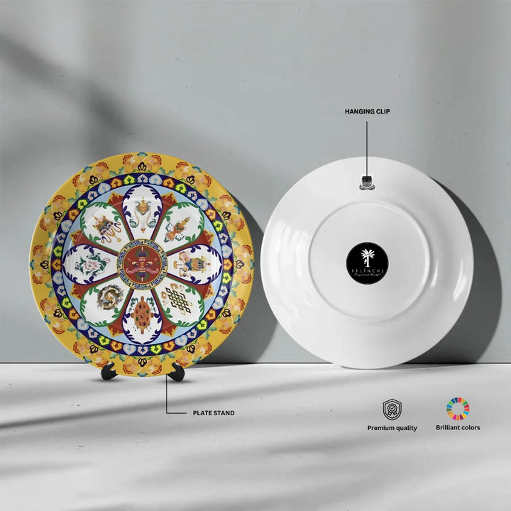 Tibetan Auspicious Symbol Art Plate