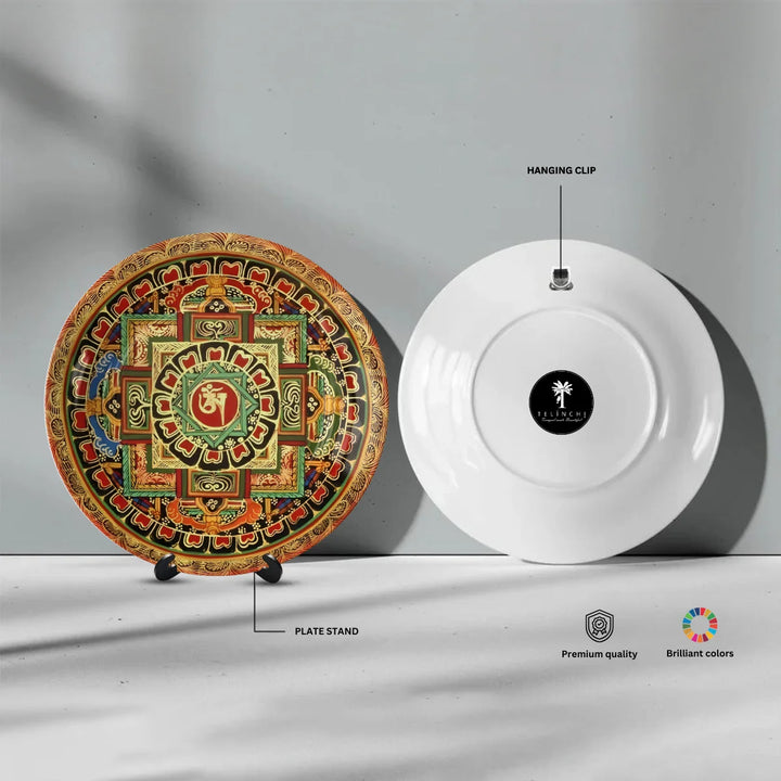 Tibetan Om Sacred Mandala Plate