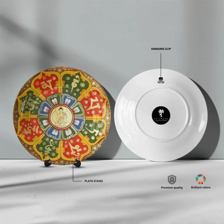Tibetan Buddha Mantra Art Plate