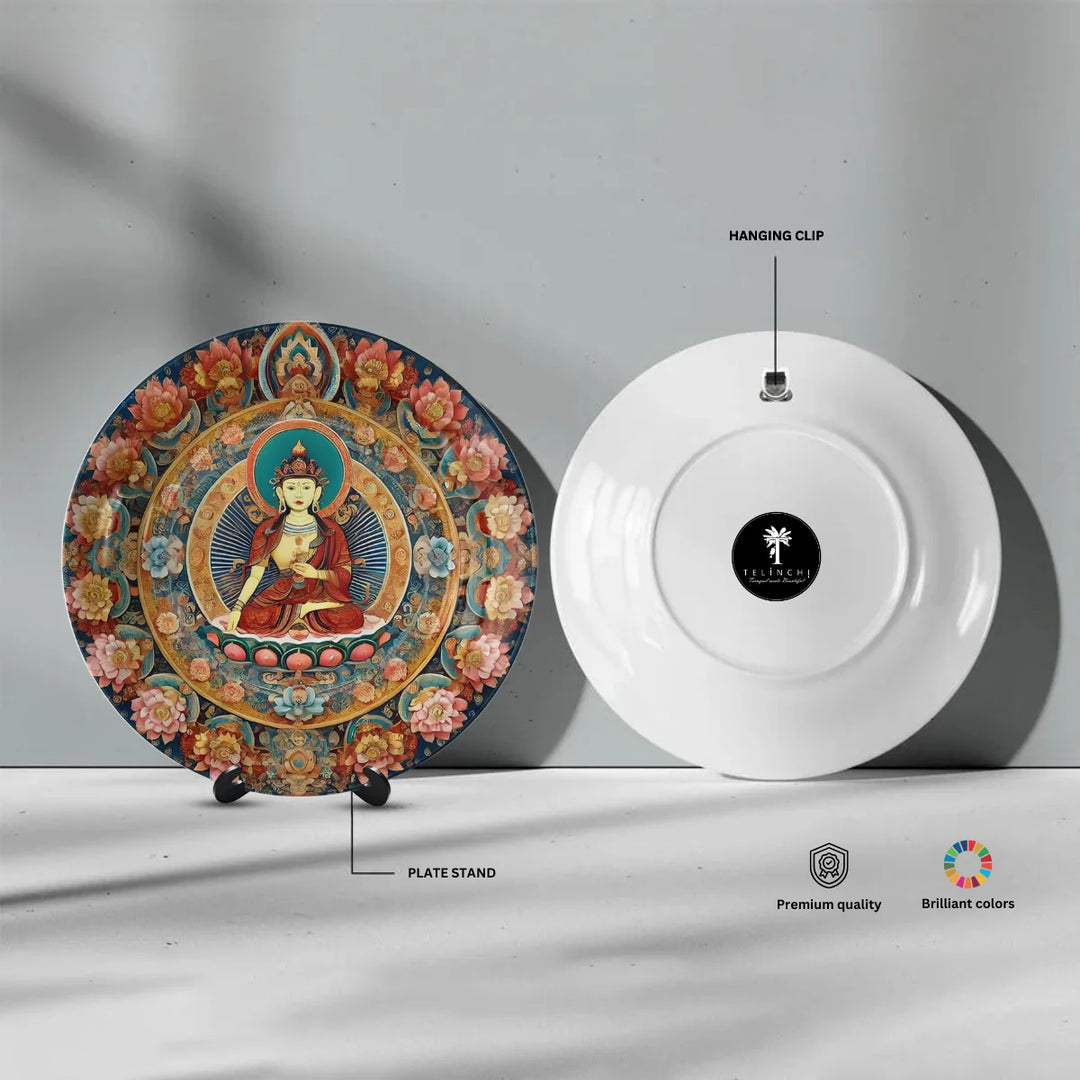 Tibetan Lotus Buddha Art Plate
