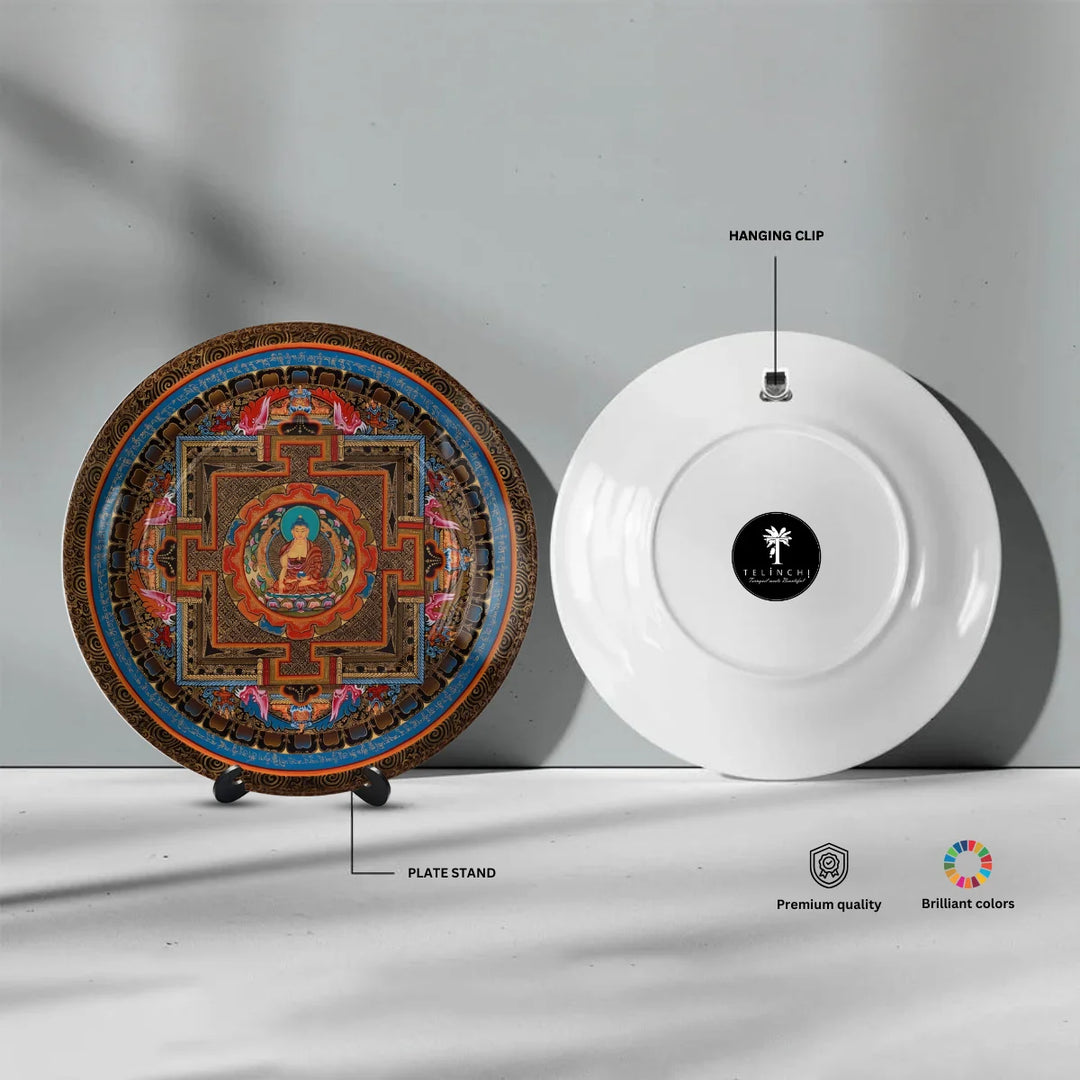 Tibetan Buddha Mandala Art Plate