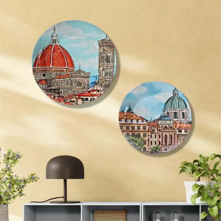 Set of 2 Art Plate ( Florence Duomo )