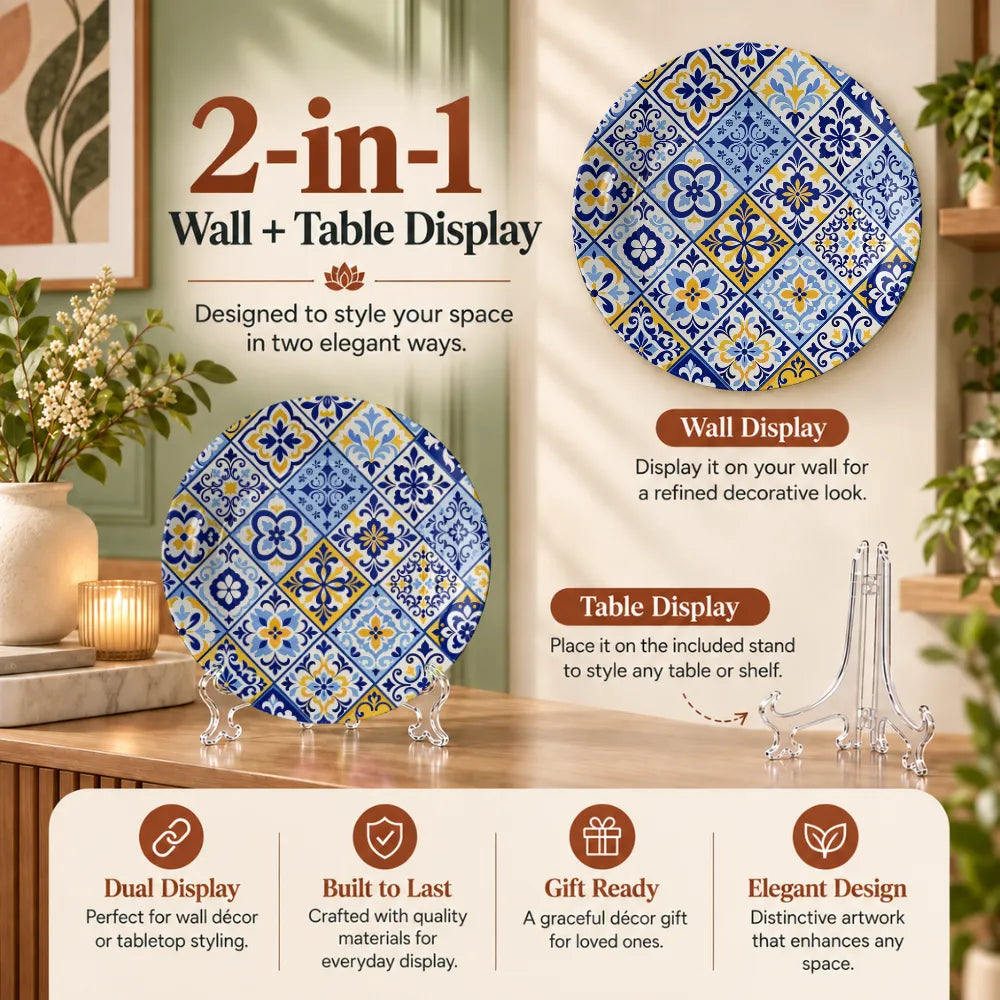 Telinchi Blue Pottery Floral Mosaic