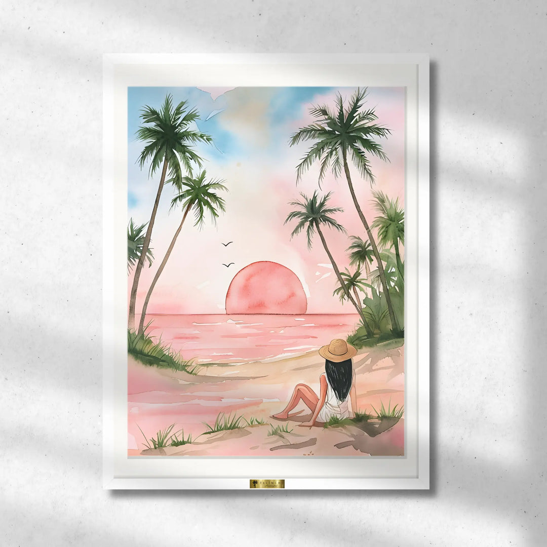 Woman Relaxing on a Tropical Beach