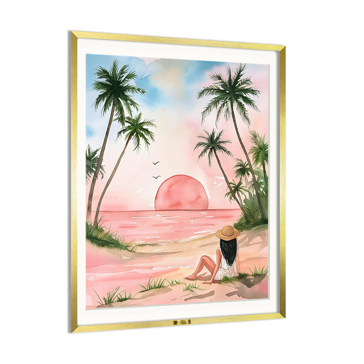 Woman Relaxing on a Tropical Beach