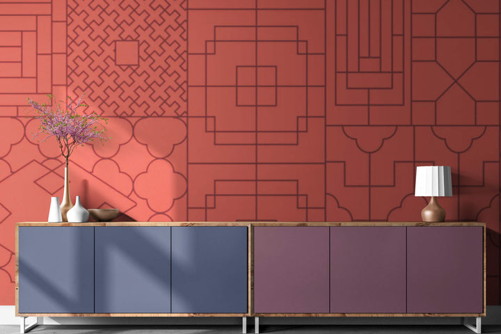 Red Architectural Grid