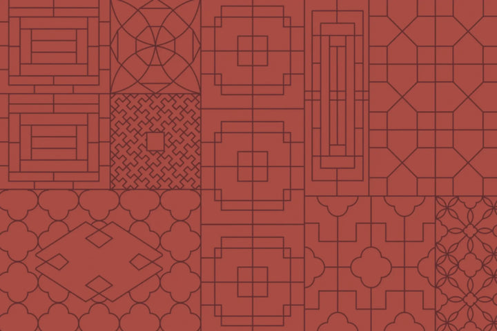 Red Architectural Grid