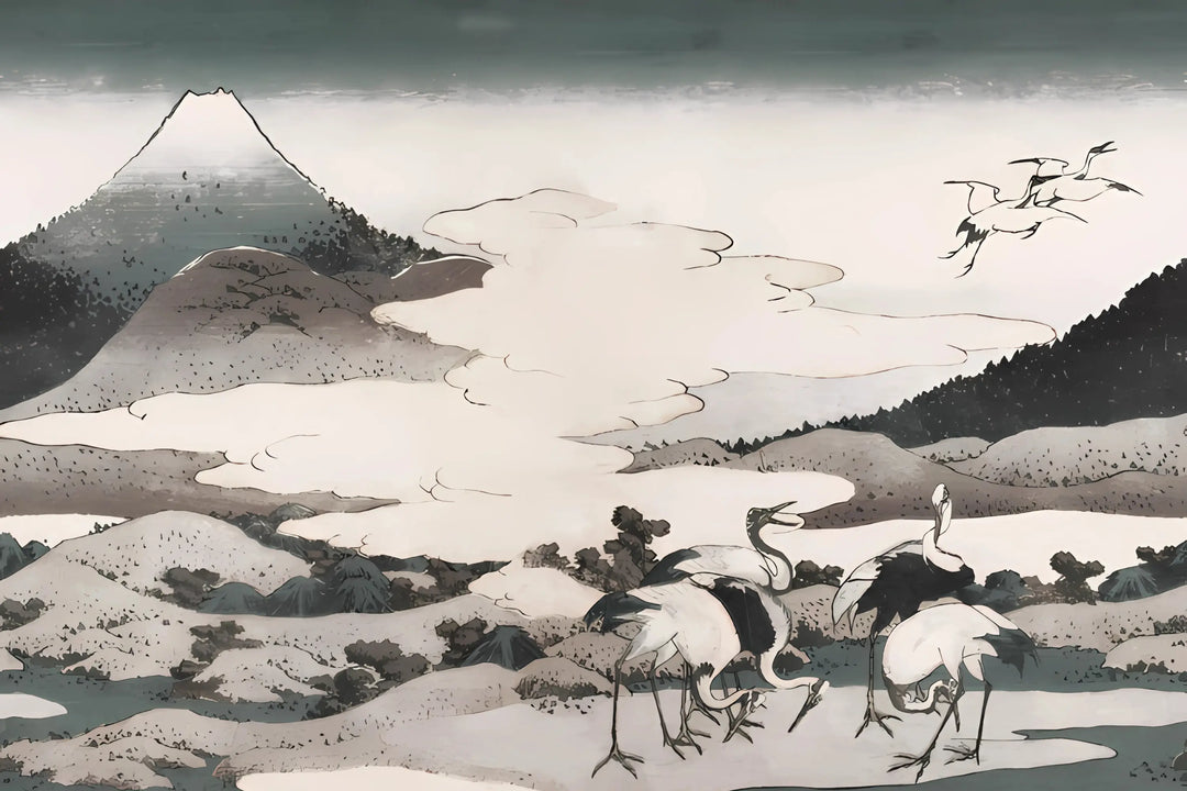 Crane Dance Over Hills